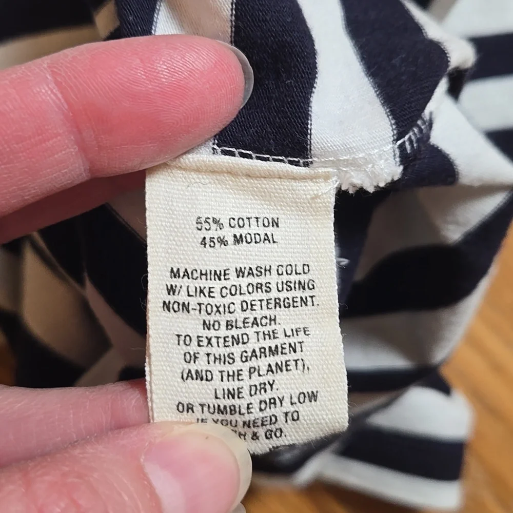 Alex Mill navy and White Striped Short Sleeve Tee - Picture 4 of 4